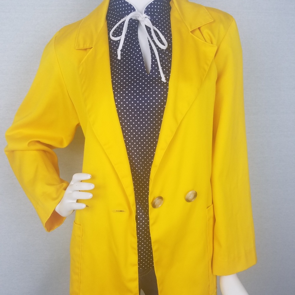 Dandelion yellow button-over vintage 80's blazer